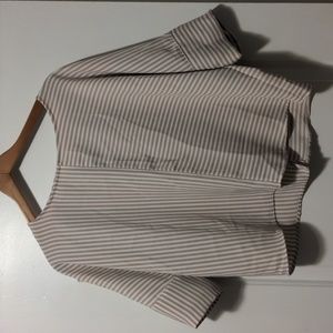 Mauve and White striped blouse